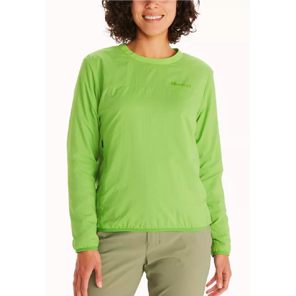 Marmot Women's Alt HB Water-Repellent Sweatshirt Top Large Bright Kiwi Green